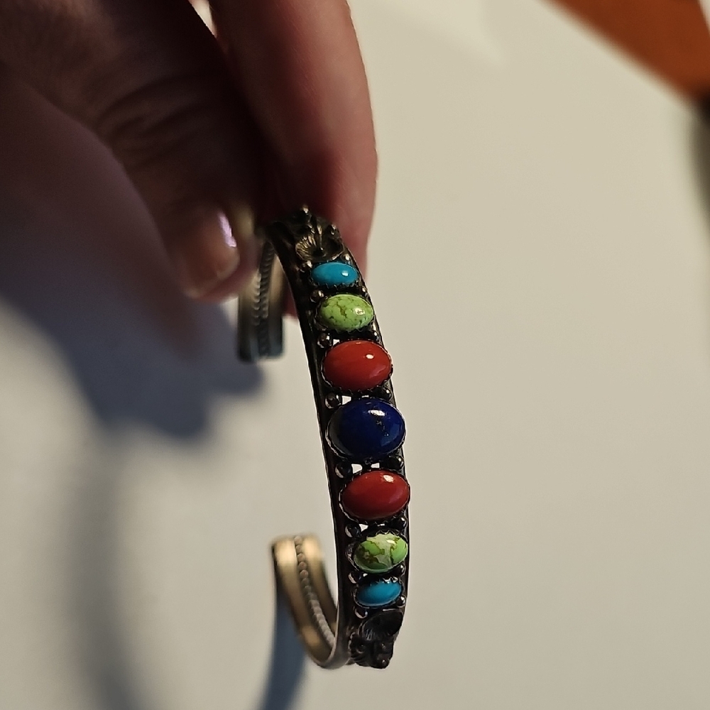 Unsigned Multi-Stone Cuff - image 1